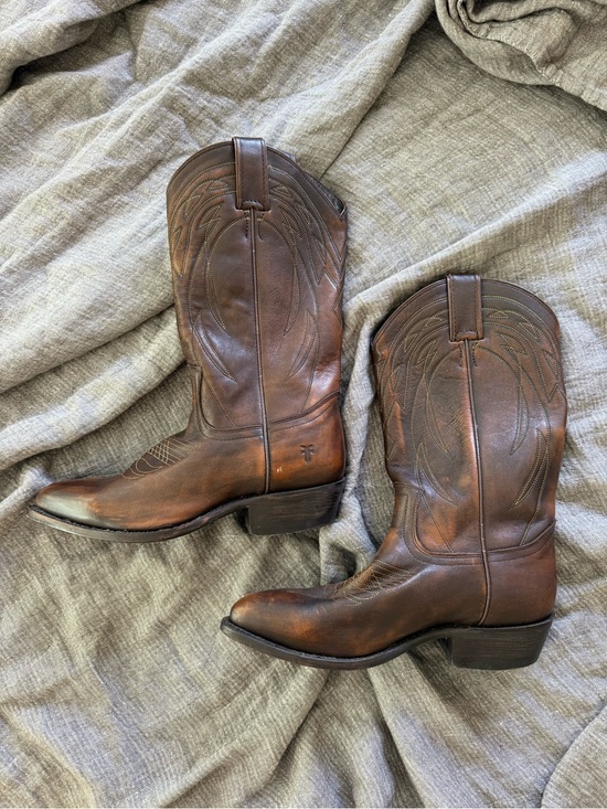 Frye Shoes - Frye Dark Brown Leather Western Boots